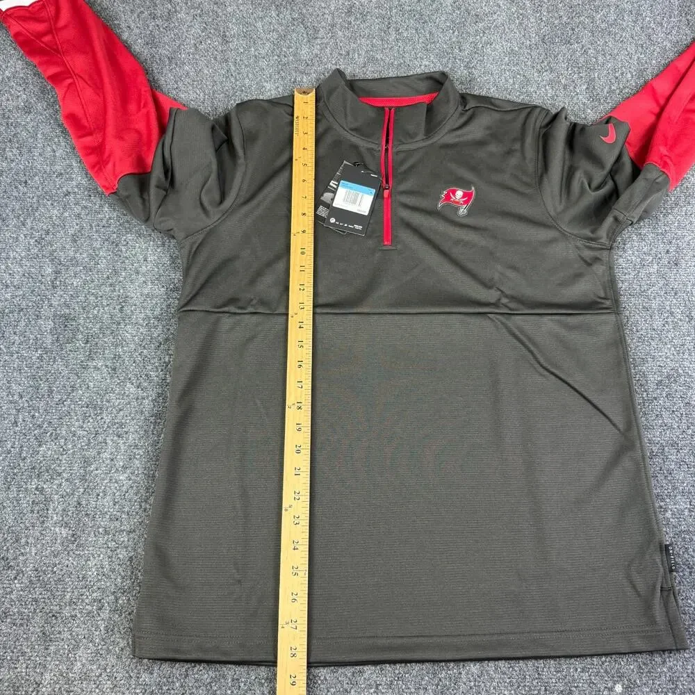 Tampa Bay Buccaneers Pullover Mens M‎ Gray On Field Coaches Jacket 1/4 Zip Nike